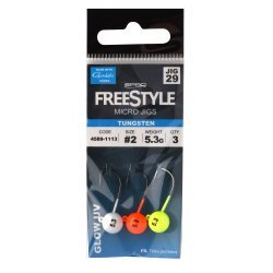 Spro FreeStyle TUNGSTÈNE MICRO JIG29 GLOW 5.3G #1/0 3 PIÈCES