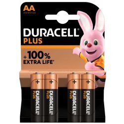 Duracell Plus 100% Alcaline AA / LR6 blister 4 pièces