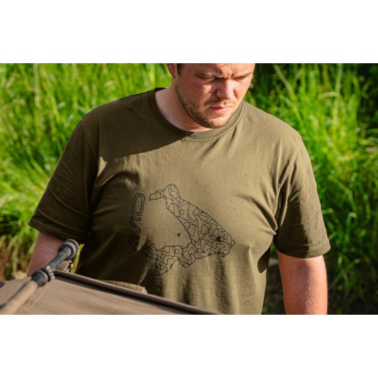 T-Shirt Avid Carp Icon Kaki