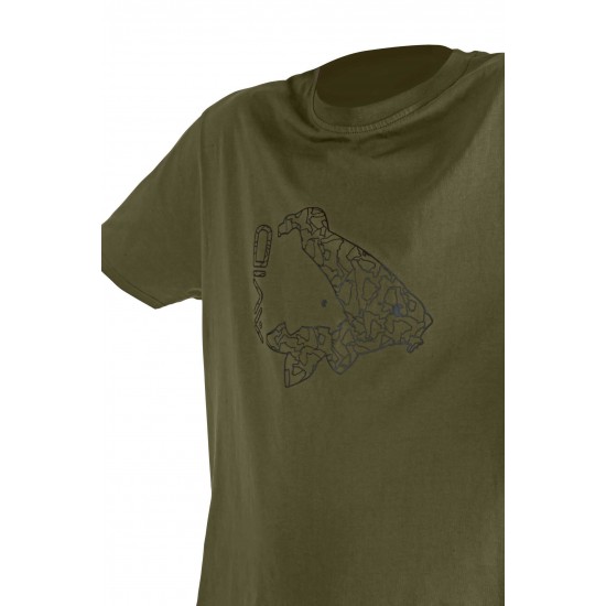 T-Shirt Avid Carp Icon Kaki