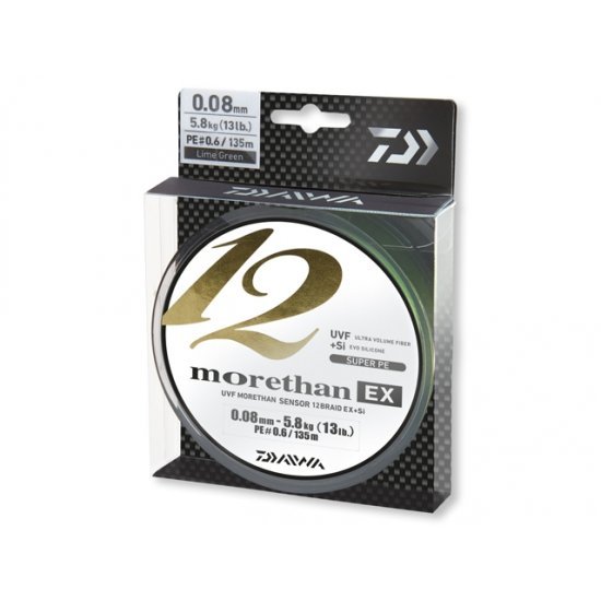 Daiwa Morethan 12 Tresse EX+Si Vert Citron 0.12mm 300m