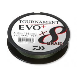 Daiwa Tournament X8 Tresse EVO+ Vert Foncé 0.16mm 135m