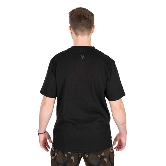 T-shirt Fox noir à logo camouflage