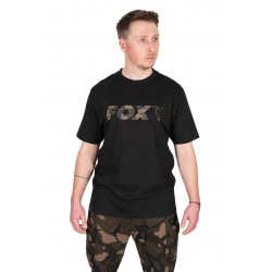 Camiseta negra con logo de camuflaje Fox