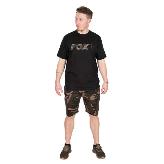 T-shirt Fox noir à logo camouflage