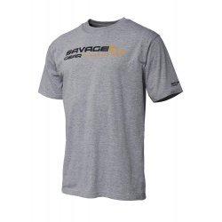 T-Shirt Savage Gear Signature Logo Gris Chiné