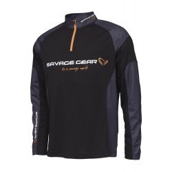 Savage Gear Tournament Gear T-shirt Zip Noir Encre
