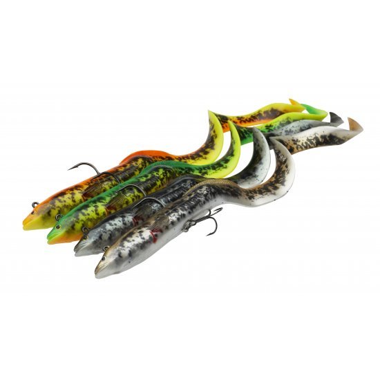 Savage Gear 4D Real Eel PHP 30cm 80g Coulant Noir Vert Perle