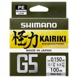 Shimano Kairiki G5 100m 0.15mm 5.5kg Acier Gris