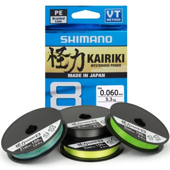 Shimano Ligne Kairiki 8 3000m 0.19mm 12.0kg Mantis Vert