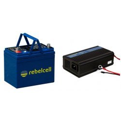 Batterie Rebelcell 12V70 AV et chargeur de batterie 12.6V10A