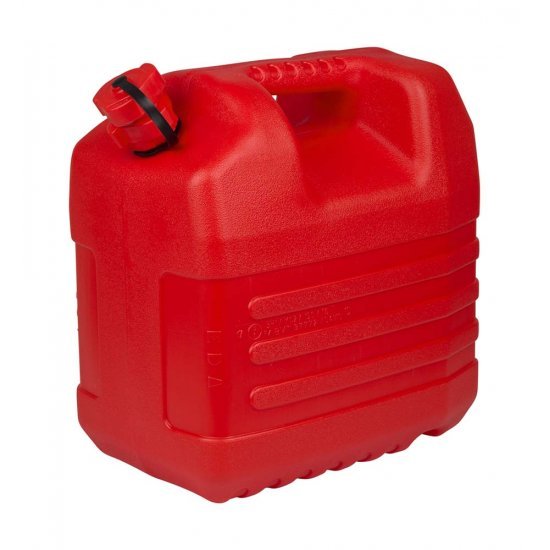 Jerrican essence en plastique avec bec verseur Rouge 10 L