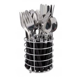 Bo-Camp Cutlery set Basket 24 Pieces 6 Persons Black