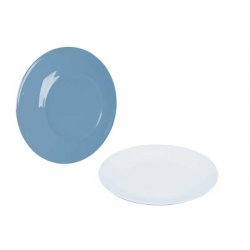 Bo-Camp Assiette de petit déjeuner 100% Melamine 21,5cm Bicolore Bleu Acier