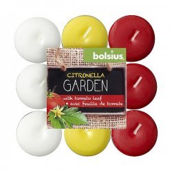 Bolsius Bougie chauffeplat Citronelle/Feuille tomate 30 Heures